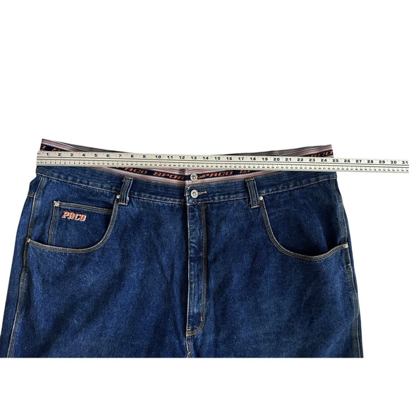 Vintage Paco Sport Jeans Men's 52x32 Baggy Wide Leg Y2K Elastic Waist Pockets - Picture 6 of 16